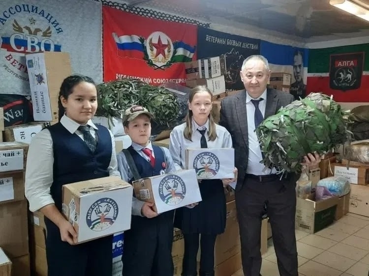 Волонтерский штаб «Школа добра» села Акбердино готовит гумпомощь для бойцов