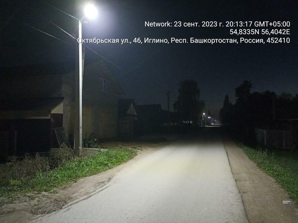 В селе Иглино завершились работы по освещению микрорайона Вятка